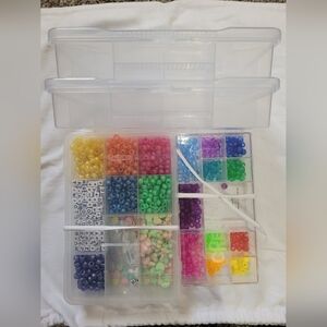 Pearl Pony, Letter, Silicone Heart & Star Bead Bundle With Cases.